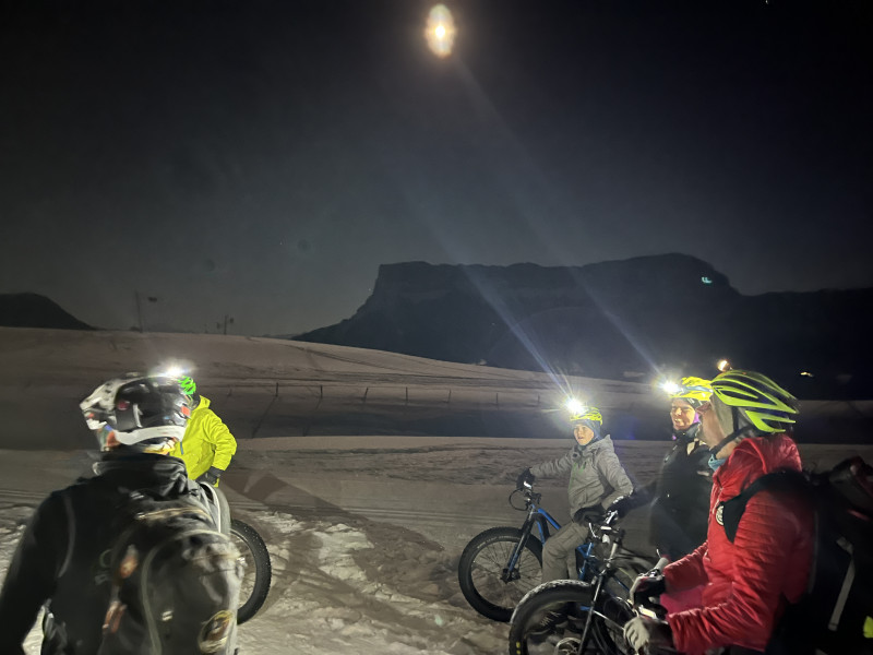 Fatbike nocturne hivernale - © Experience vélo Fatbike nocturne hivernale