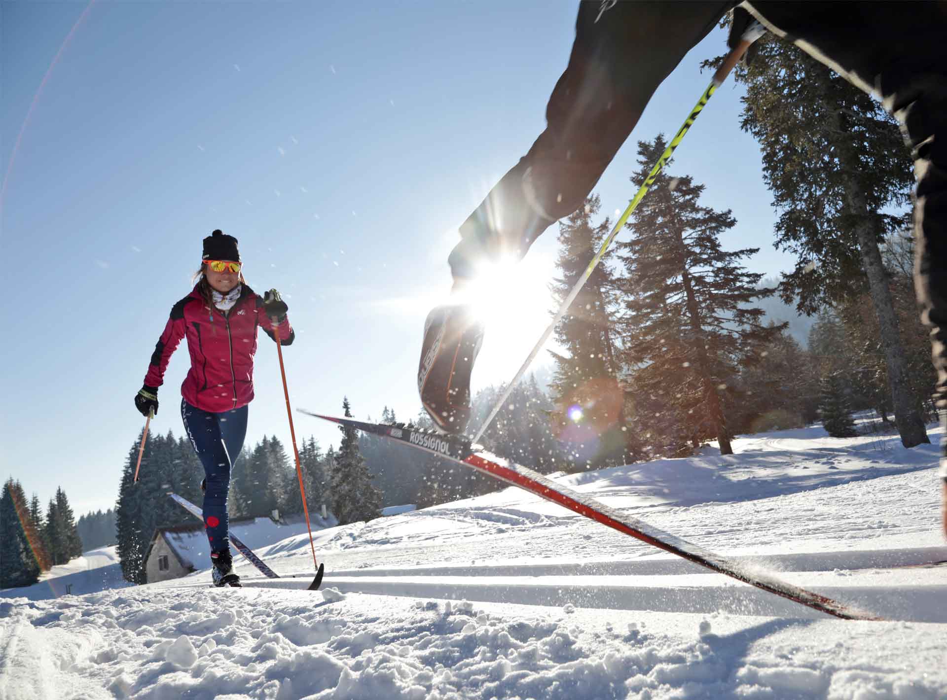 Ski de fond classique sur rails