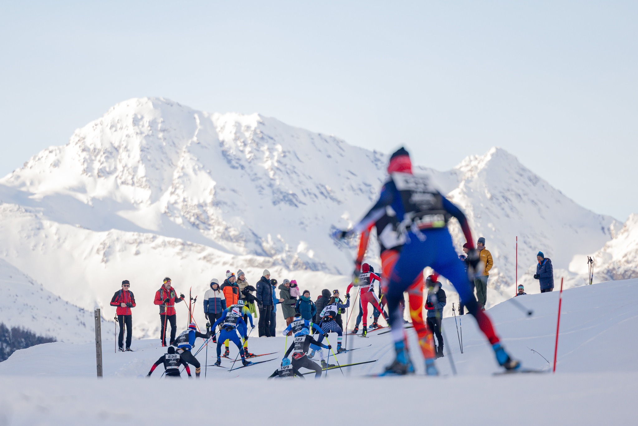 skieurs en course sur le marathon de bessans