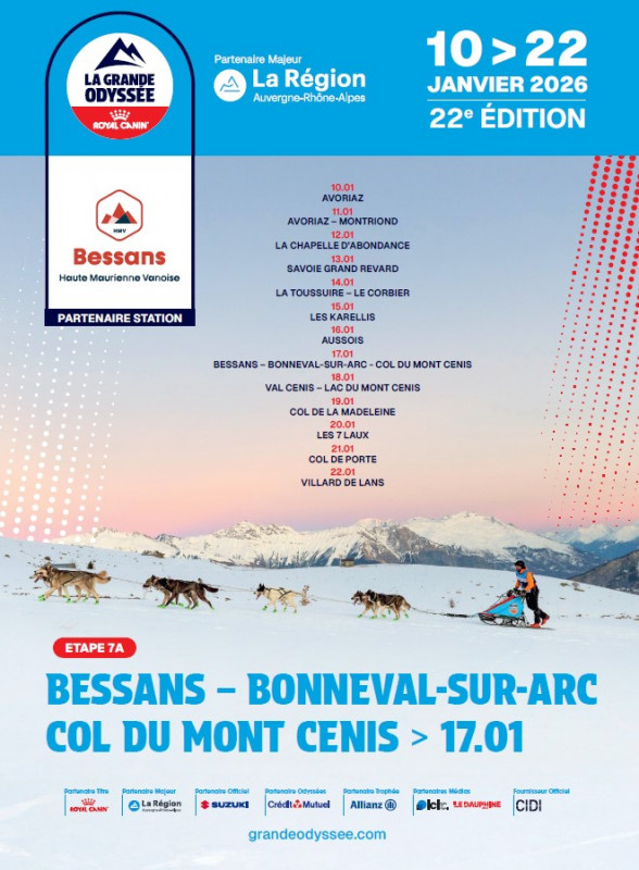 La Grande Odyssée Royal Canin, mass start étape 7A Bessans - © Kciop La Grande Odyssée Royal Canin, mass start étape 7A Bessans