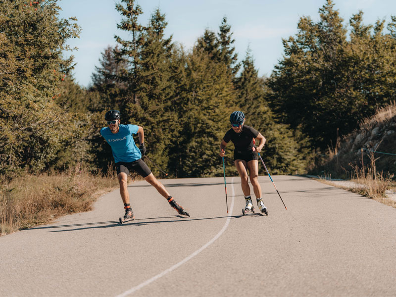 Ski à roulettes sur la piste de Savoie Grand Revard