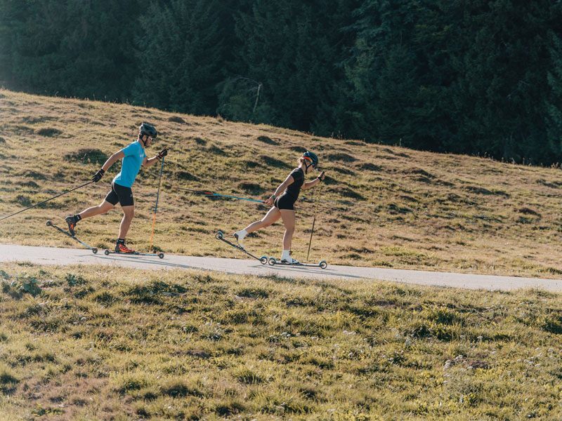 Ski-roues en classique à La Féclaz