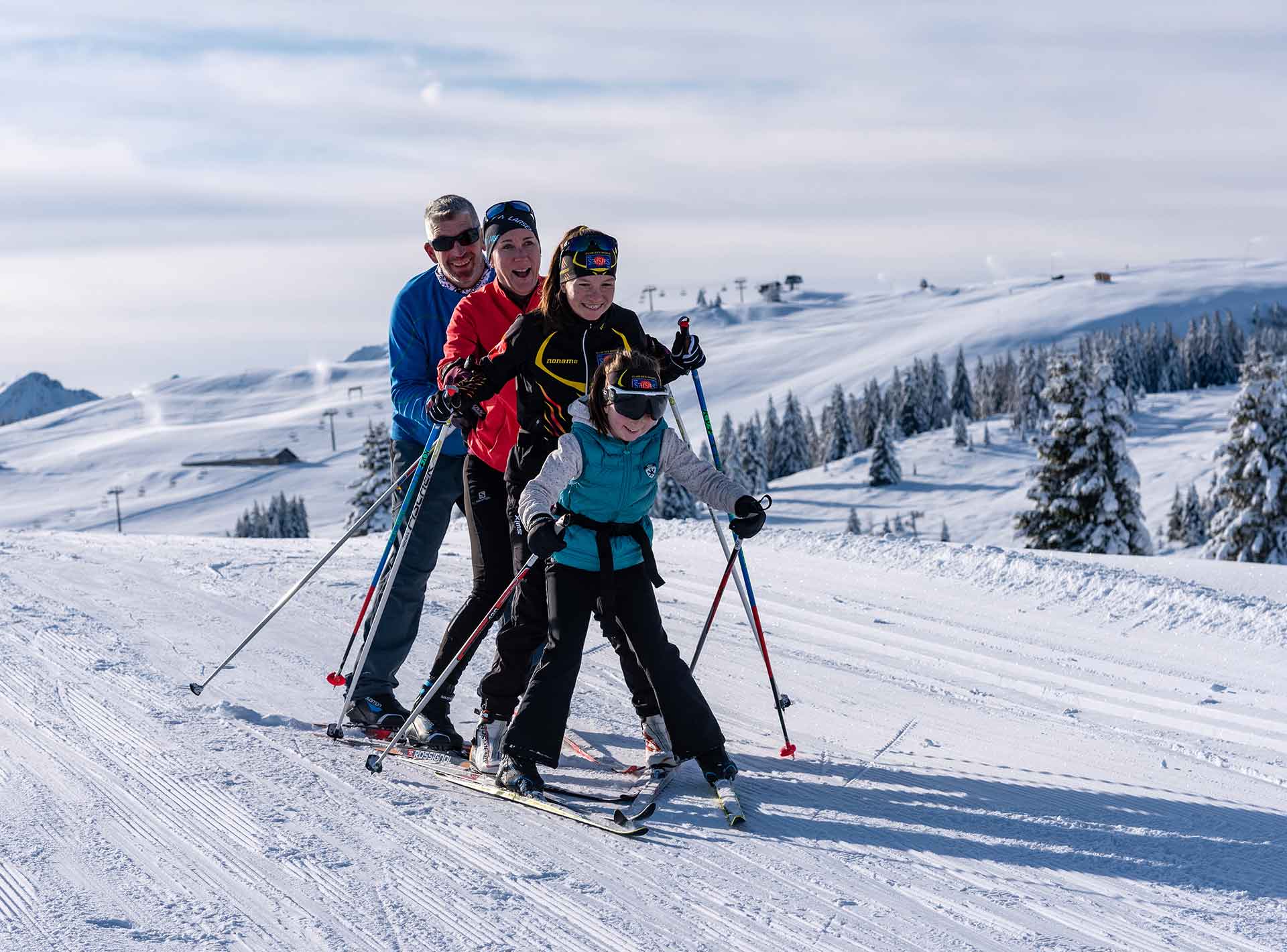 Faire du ski de fond en famille