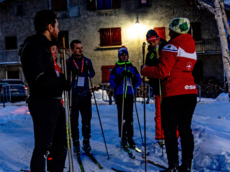 Ski de fond en nocturne à Bessans